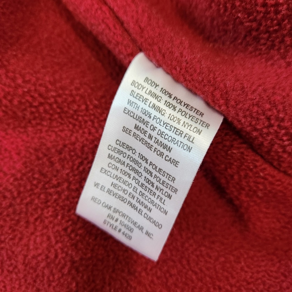 VTG Y2K RED OAK Oklahoma Sooners OU Men Med Crimson Fleece Lined Full Zip Jacket - Picture 12 of 14